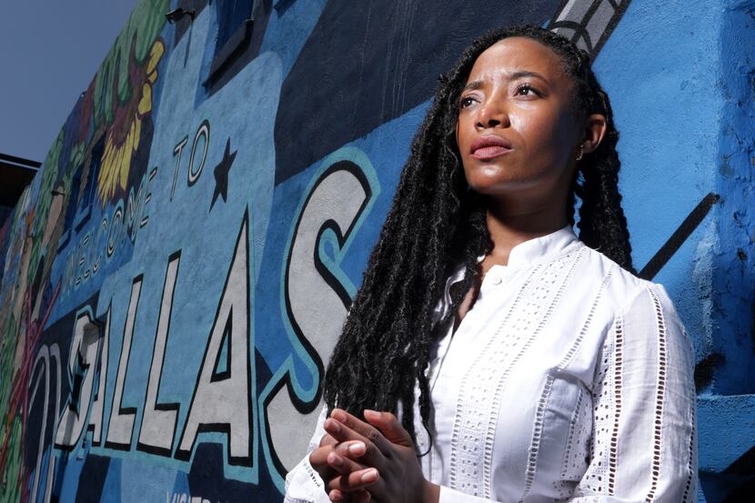 Amber Sims in Deep Ellum near her Young Leaders, Strong City co-working office space. The...