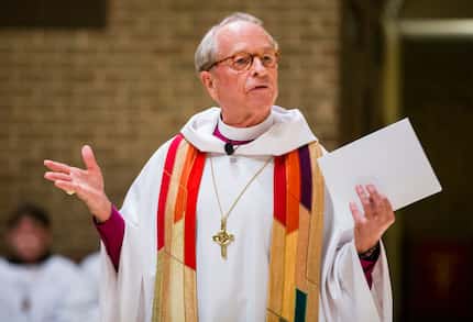 The Right Rev. Gene Robinson delivers the sermon during a mass celebration and blessing of...