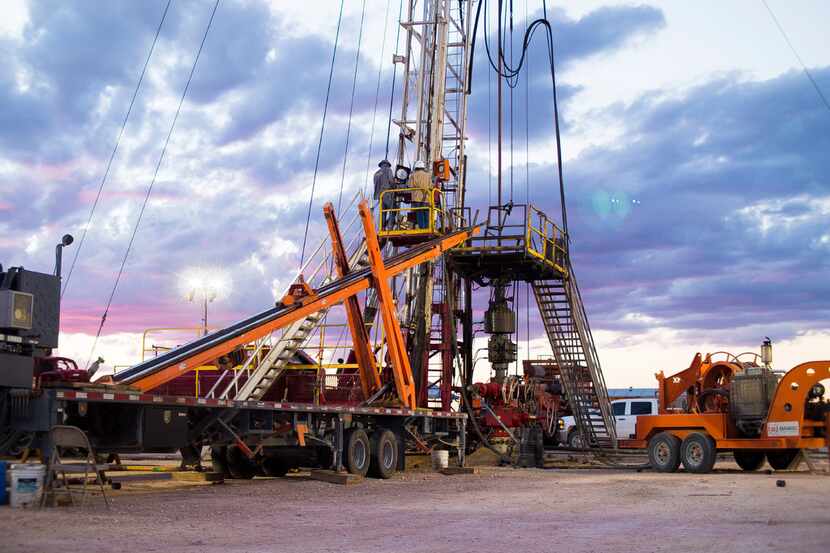 A 24-hour well servicing rig from Basic Energy Services operates in the Permian Basin. 