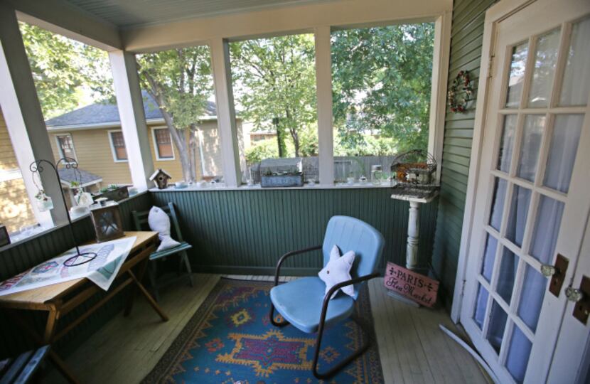 The upstairs "sleeping porch" of Jackie and Doug Sweat's home on Junius Street in Munger...