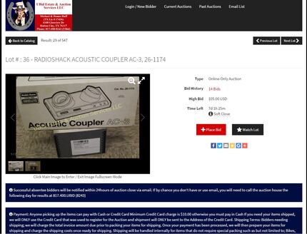 My personal favorite, Acoustic Couplers. The landline phone handset sits in the couplers and...