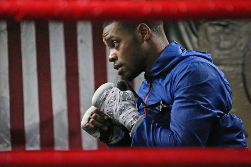 Boxer Errol Spence Jr. works out at R&R Boxing Club in Dallas on Friday, December 22, 2017....