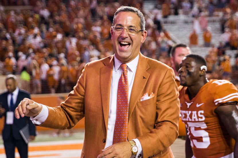 FILE - Texas Longhorns Athletic Director Chris Del Conte smiles after a 37-14 win over the...