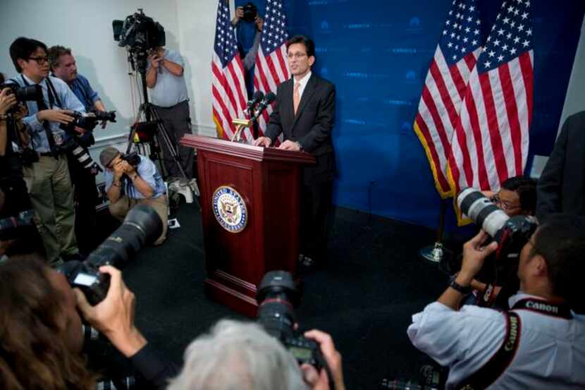 
House Majority Leader Eric Cantor plans to step aside from his leadership post following...
