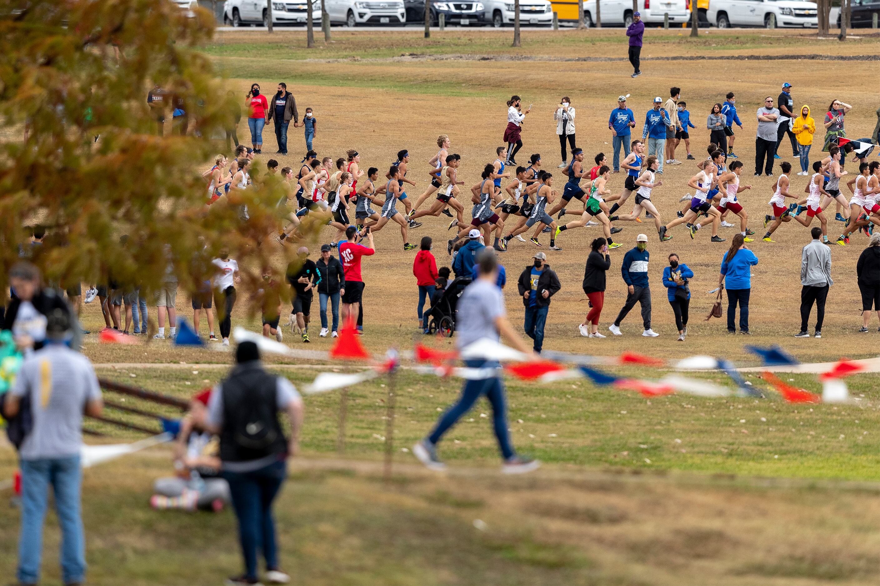 The start of the boys UIL Class 4A state cross country meet in Round Rock, Tuesday, Nov.,...