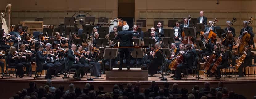 Donald Runnicles conducts the Dallas Symphony Orchestra on Jan. 10, 2019 at Meyerson...