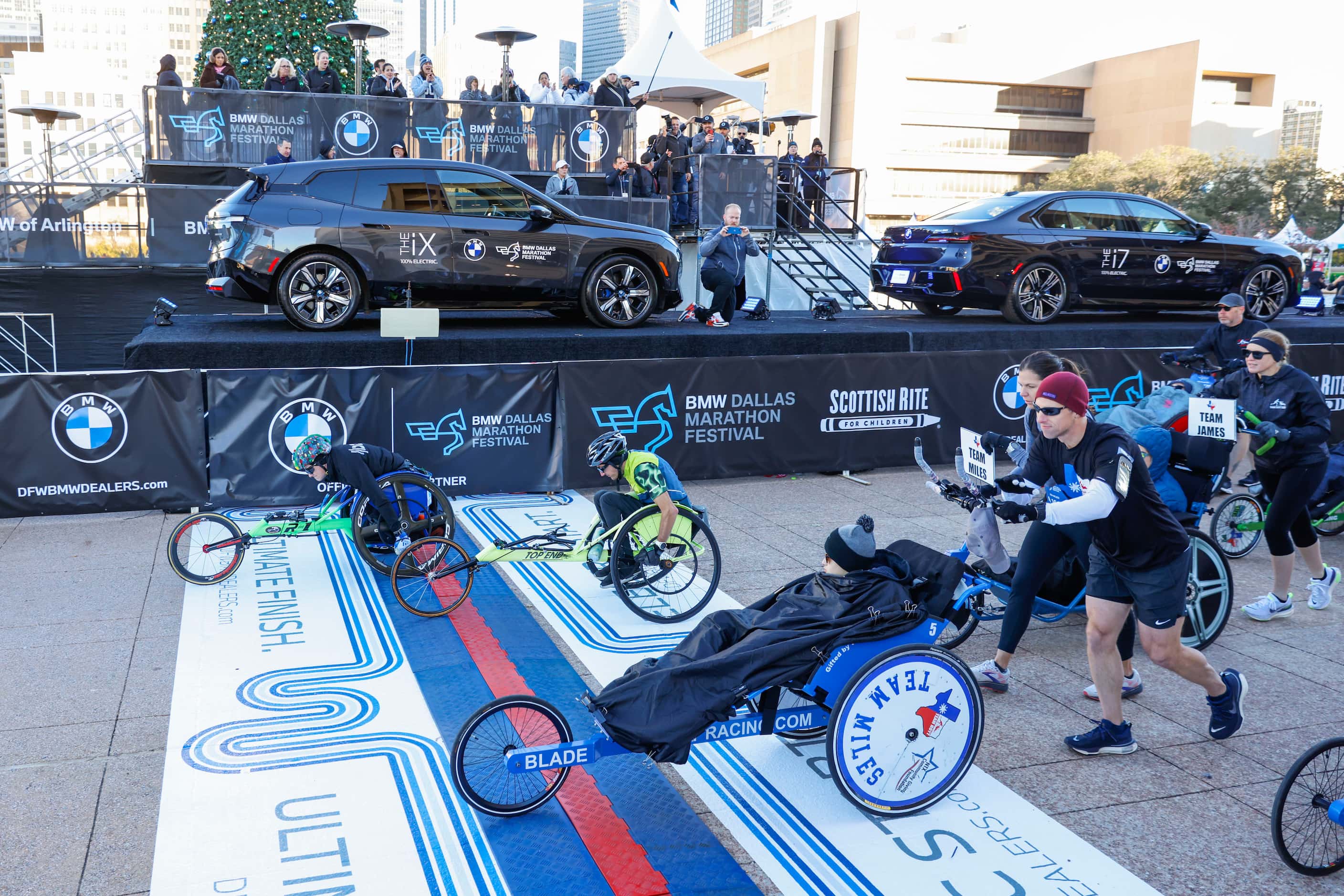 Wheelchair competitors starts in front of the Dallas City Hall during 2023 BMW Dallas...
