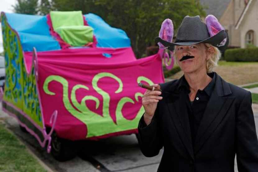 
Liz Simmons, a founder of the Hollywood Heights/Santa Monica Easter Parade, stands in for...