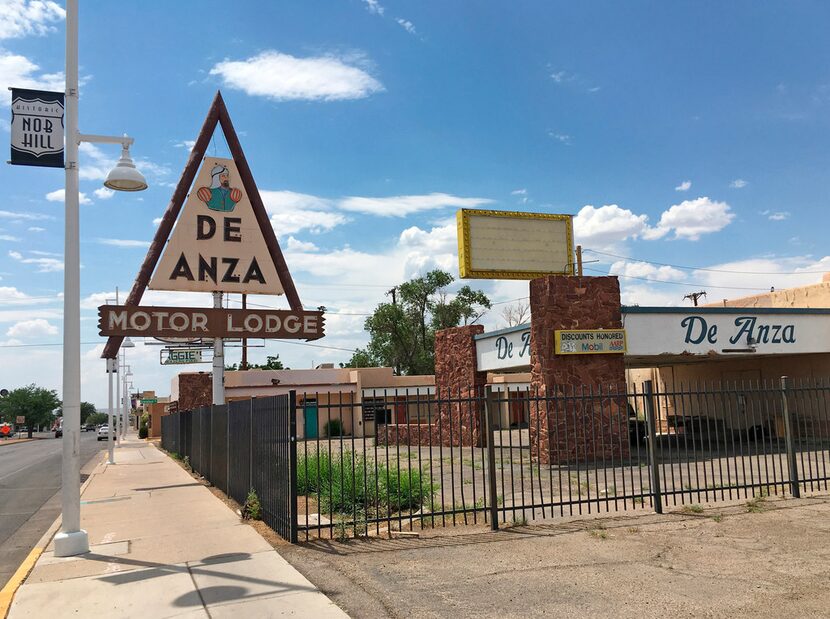 The De Anza Motor Lodge sits along Route 66 in Albuquerque, N.M. It was listed in the Green...