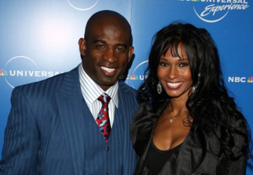  NEW YORK - MAY 12: Former football player Deion Sanders and his wife Pilar arrive for the...