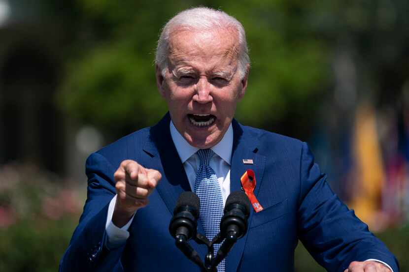 President Joe Biden speaks during an event to celebrate the passage of the "Bipartisan Safer...