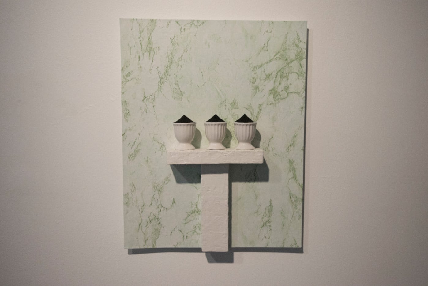 Andy Grotfeldt also created 3 Cups, a mixed media on a panel.