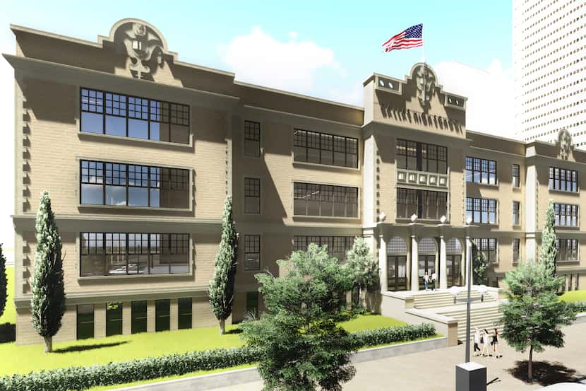 The planned rental community would be constructed east of the historic school building on...