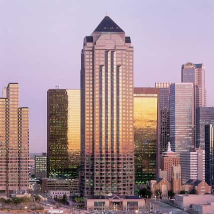 The 50-story Trammell Crow Center is at Ross Avenue and Harwood Street in downtown Dallas'...