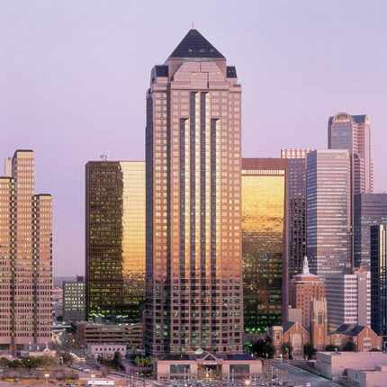 The 50-story Trammell Crow Center is at Ross Avenue and Harwood Street in downtown Dallas'...