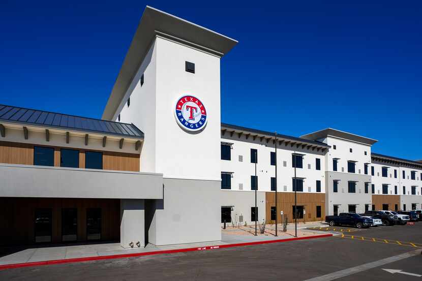 Exterior view of Rangers Village, a housing complex and performance center for minor league...