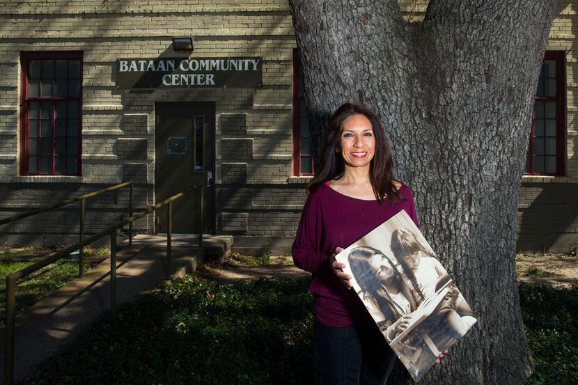 Maria Lozada Garcia, La Bajada Neighborhood Community Association president, poses for a...