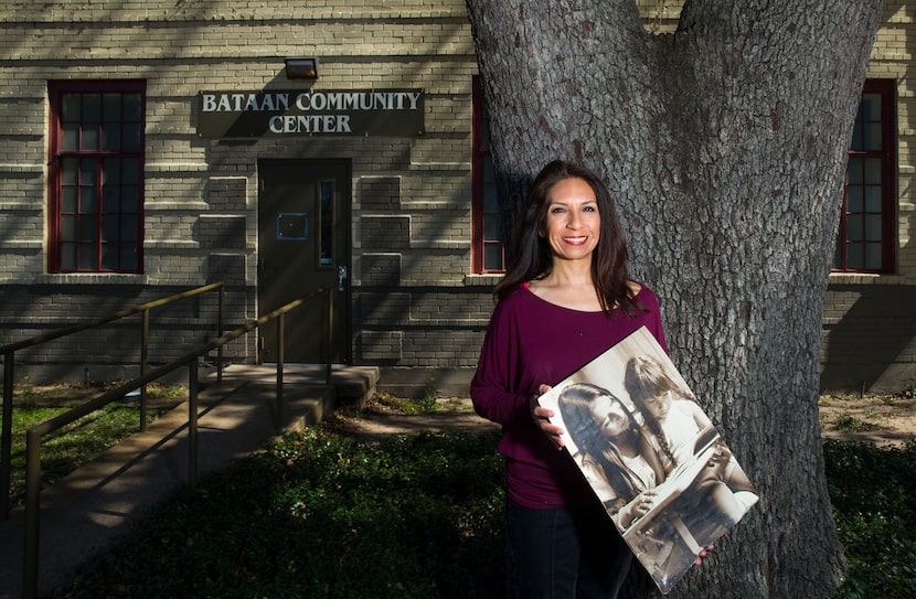 Maria Lozada Garcia, La Bajada Neighborhood Community Association president, poses for a...