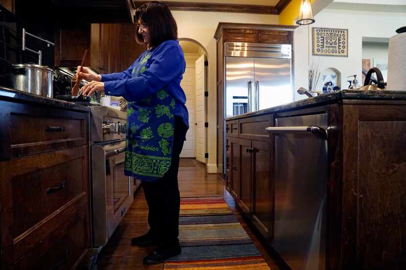 Lower than normal counters in the kitchen are among several features in Eva Bonilla's age...