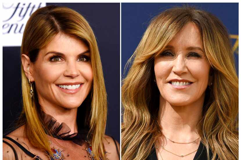 En esta combinación de fotos, las actrices Lori Loughlin, izquierda, en un evento en Beverly...