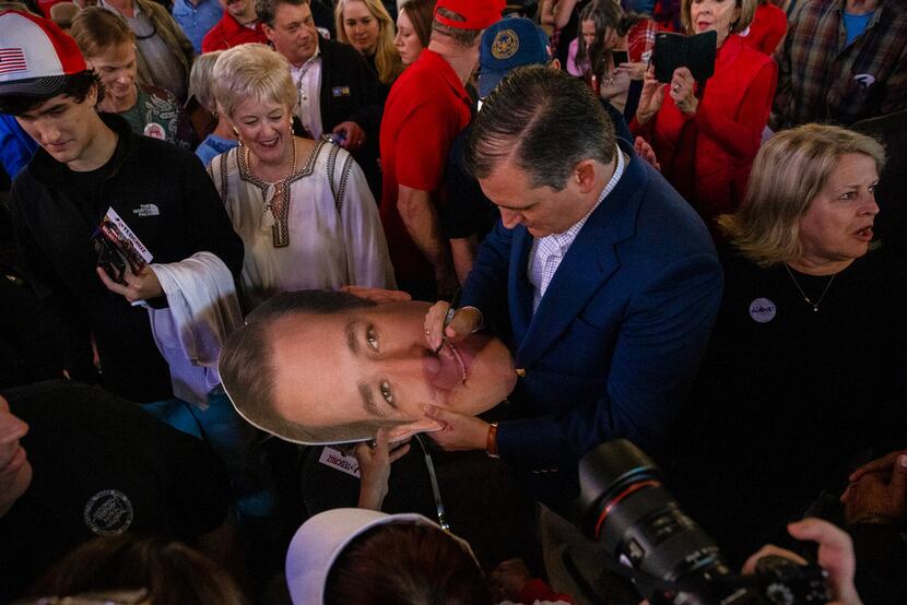 Senator Ted Cruz signed autographs  following his campaign rally at The Fort Worth Herd on...