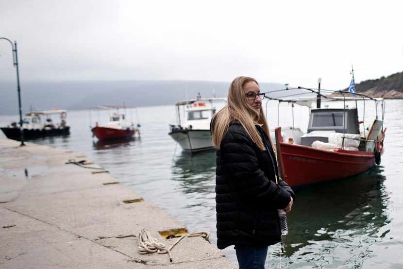 Elpida Hadjidaki, the first archaeologist to excavate the site, stands at the harbor of...