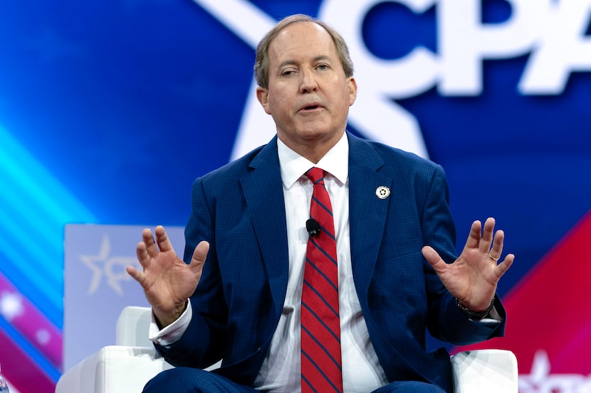 Texas Attorney General Ken Paxton speaks during the Conservative Political Action...