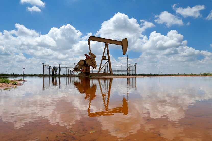 A pump jack draws oil north of Lubbock in 2017.