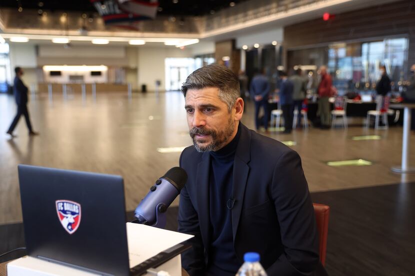 FC Dallas head coach Luchi Gonzalez announces selecting Nicky Hernandez virtually for the...