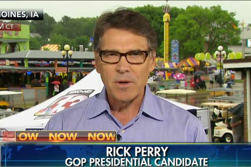  Former Texas Gov. Rick Perry, a 2016 Republican presidential candidate, appears on Fox News...