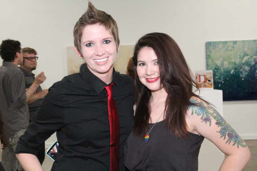 Marki Anderson and Mary Mullins at the Random Art Gallery opening reception of visual artist...