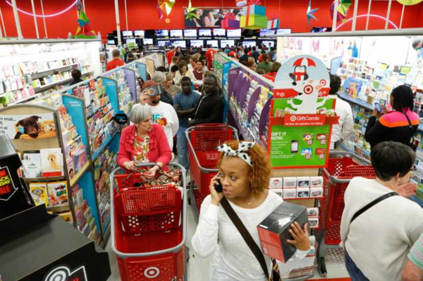 Shoppers lined up in Target’s electronics department to take advantage of Black Friday...