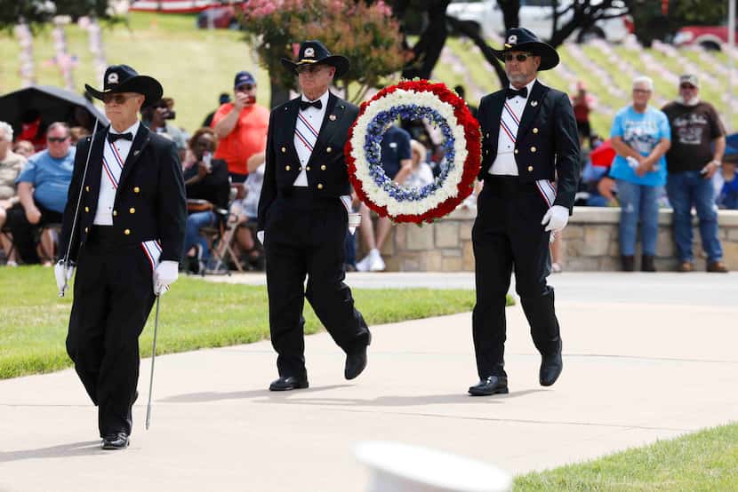 Members of the Texas National Cemetery Foundation Ceremonial Guard made their way to the...