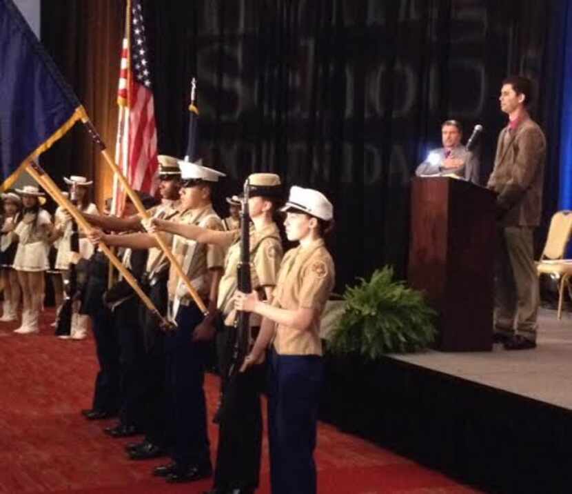 The Irving ISD Combined Color Guard opened the 27th Annual Breakfast with the Stars at the...