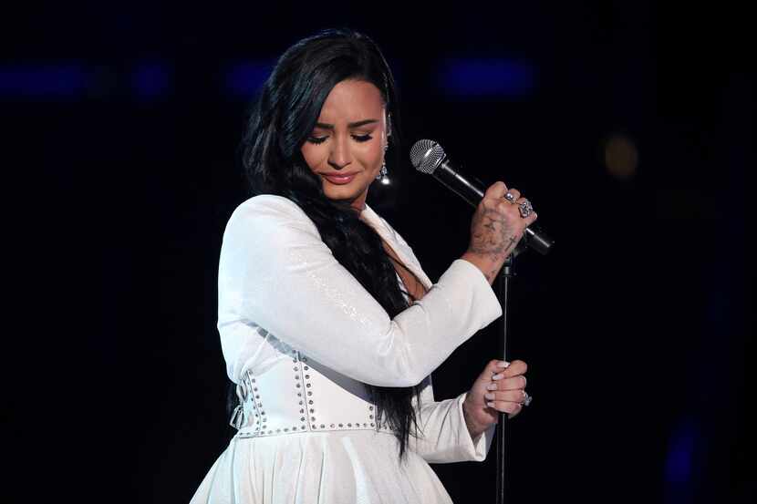 Demi Lovato performs "Anyone" at the 62nd annual Grammy Awards on Sunday, Jan. 26, 2020, in...