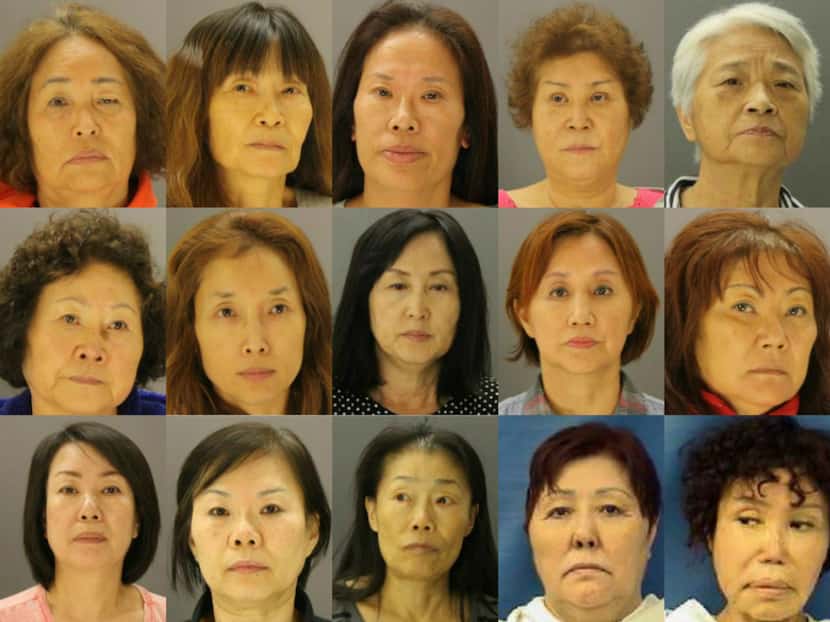 Those arrested were: Kwangsun Kang, 72; Un Hui Kamemoto, 55; In Cha Kennedy, 54; Yon Im...