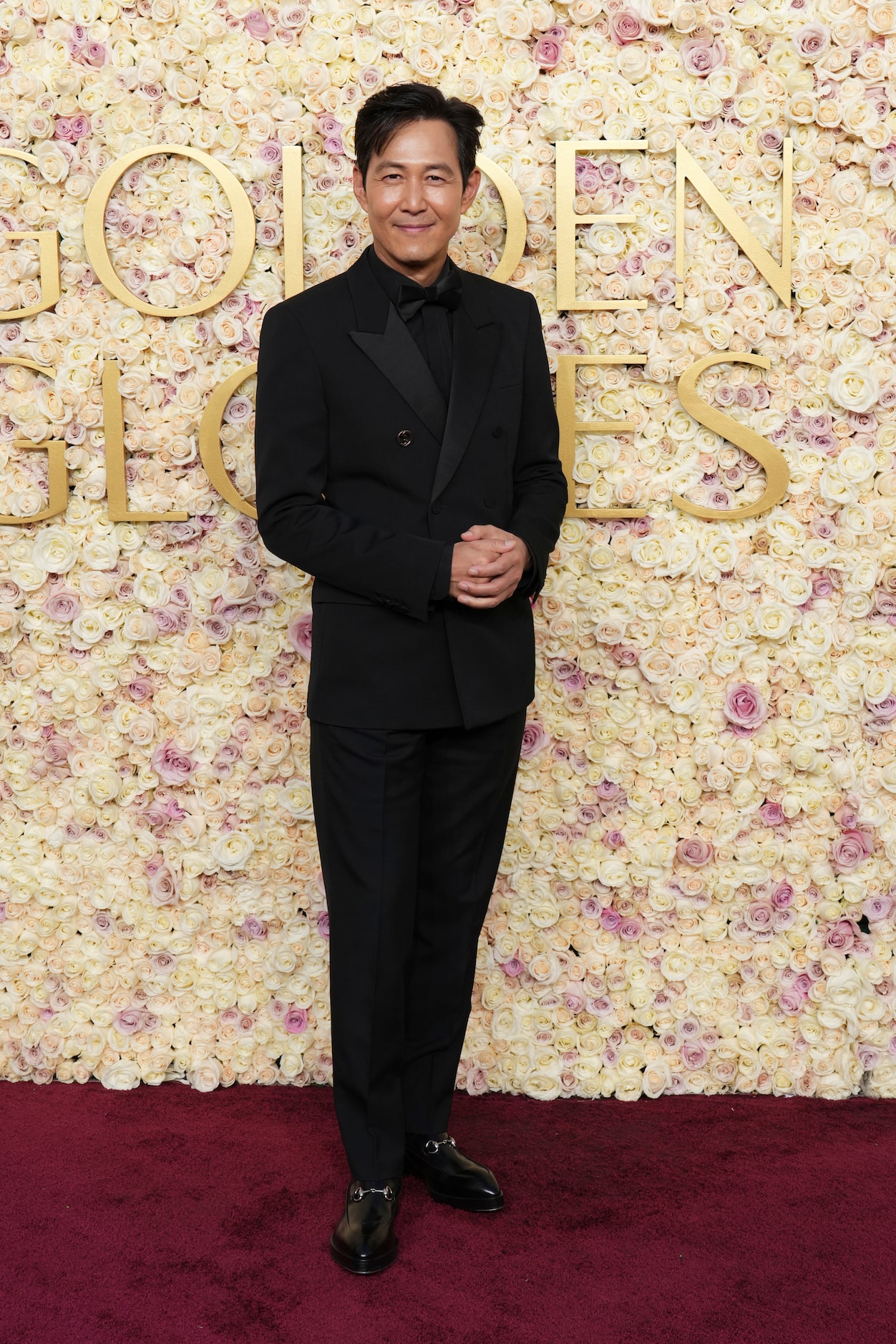 Lee Jung-jae arrives at the 82nd Golden Globes on Sunday, Jan. 5, 2025, at the Beverly...