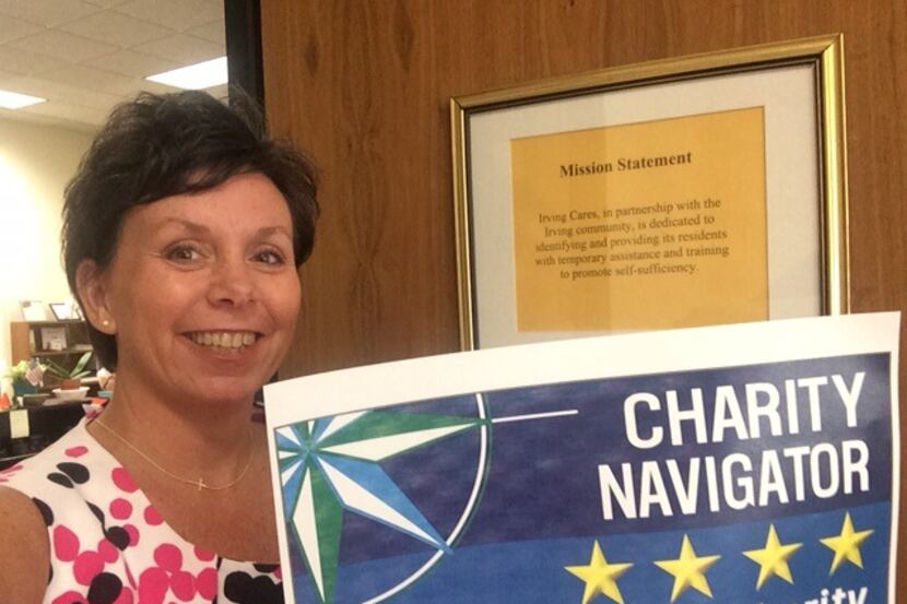  Irving Cares CEO Teddie Story with the latest 4-Star rating from Charity Navigator.
