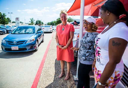 Pamala Burch (center) shows her excitement with Michelle Corson (left) of On The Road...