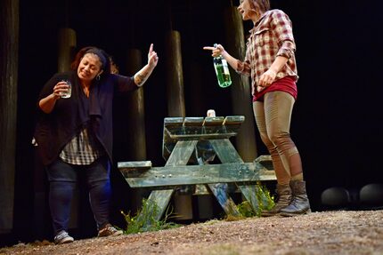 Allison Pistorius (right) as Carly and Christie Vela as Debbie also star in the production. 