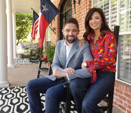 State Rep. Jeff Leach, R-Plano, and his wife, Becky, at their North Texas home. 