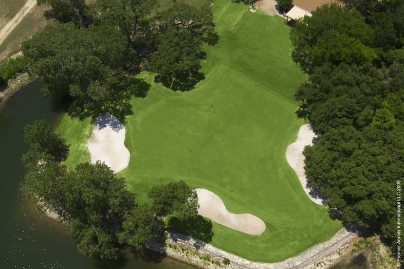 No. 9 at Starr Hollow Golf Club in Tolar, Texas, is shaped like Texas. (Photo by Permier...