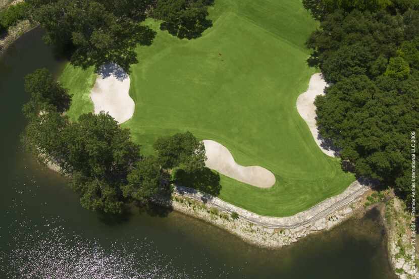 No. 9 at Starr Hollow Golf Club in Tolar, Texas, is shaped like Texas. (Photo by Permier...