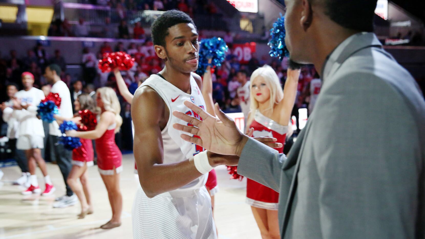 Southern Methodist Mustangs guard Jimmy Whitt (31) is introduce before the first half during...