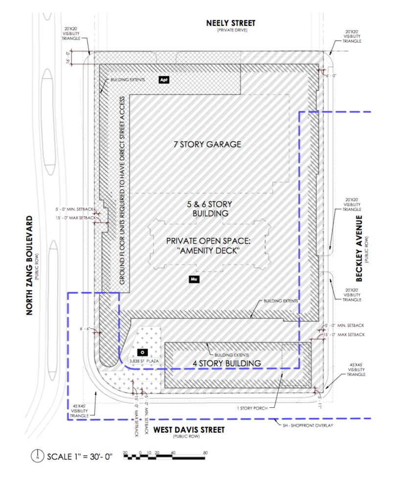 The planned development has a combination of apartments, retail and restaurants.