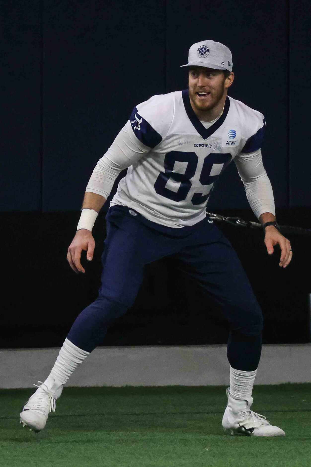 TE Blake Jarwin, 89, during the Cowboys' full-squad offseason workouts at The Star in Frisco...
