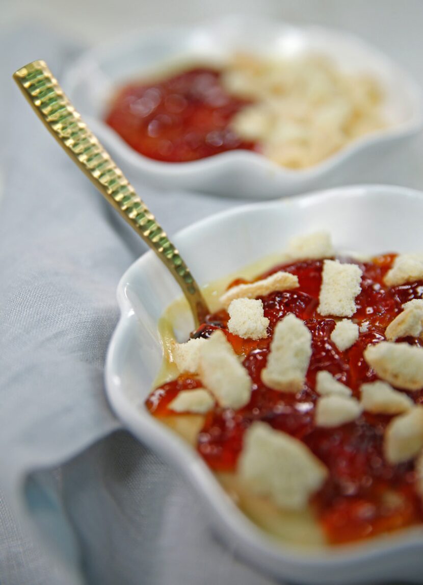 Peanut butter and jelly panna cotta 