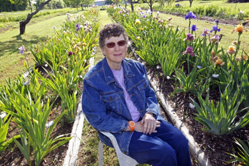 Martha McDowell, 73, of Anna, has several types of Iris flowers blooming on her property on...