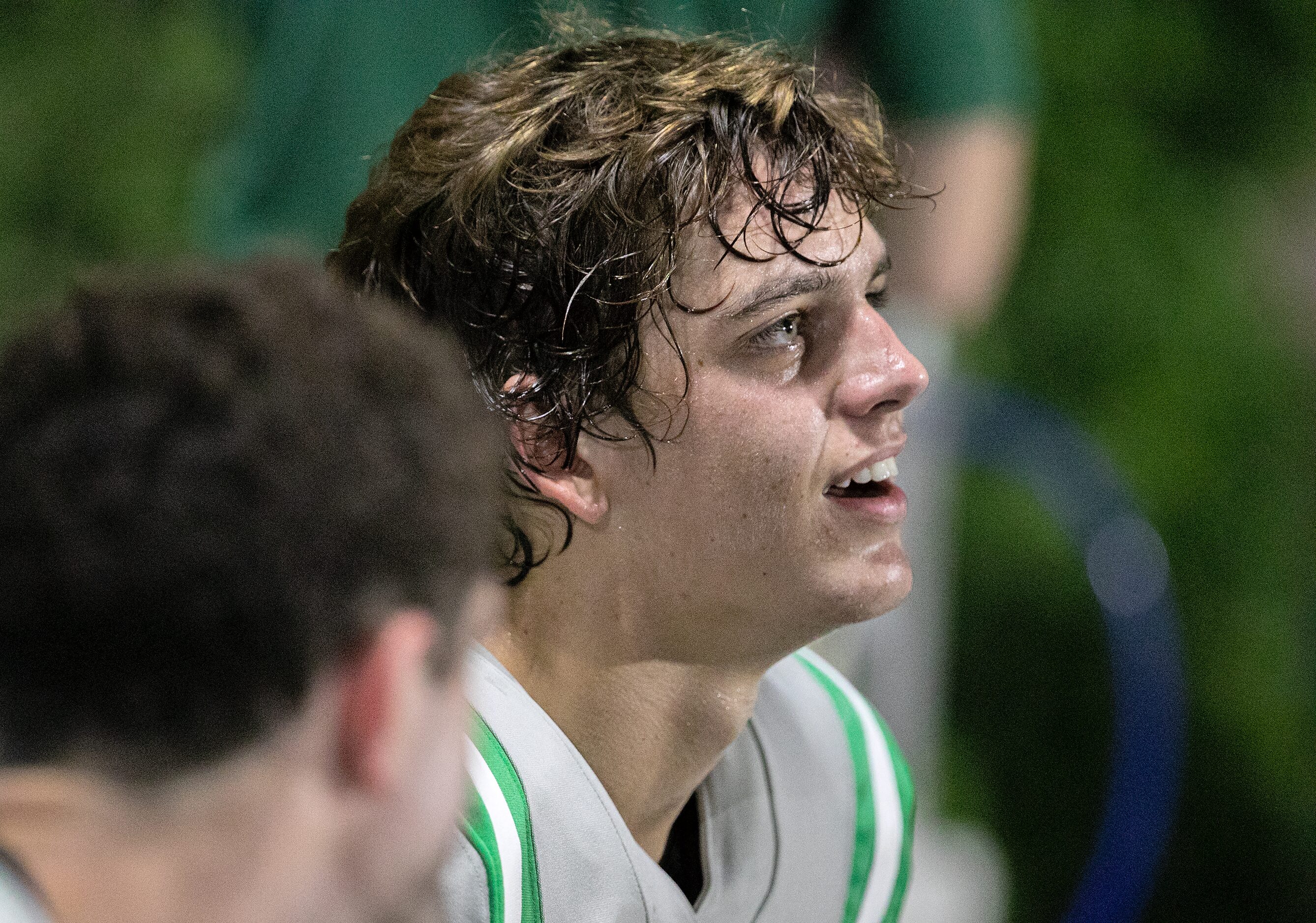 Arch Manning is all smiles after he scrambled for a touchdown run as Newman High School...