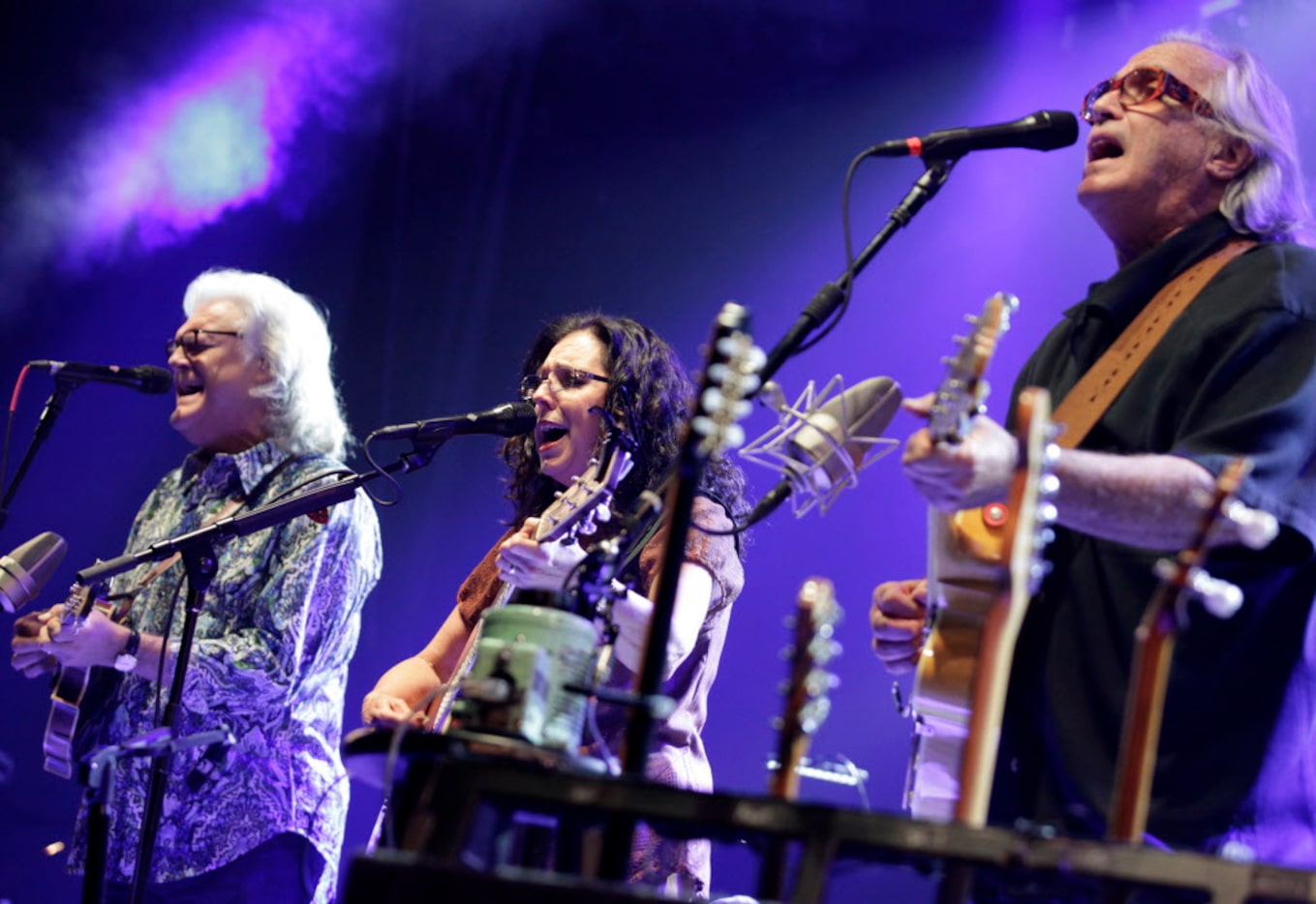 Ricky Skaggs, Sharon White, and Ry Cooder perform at Granada Theater in Dallas, TX, on Sept....